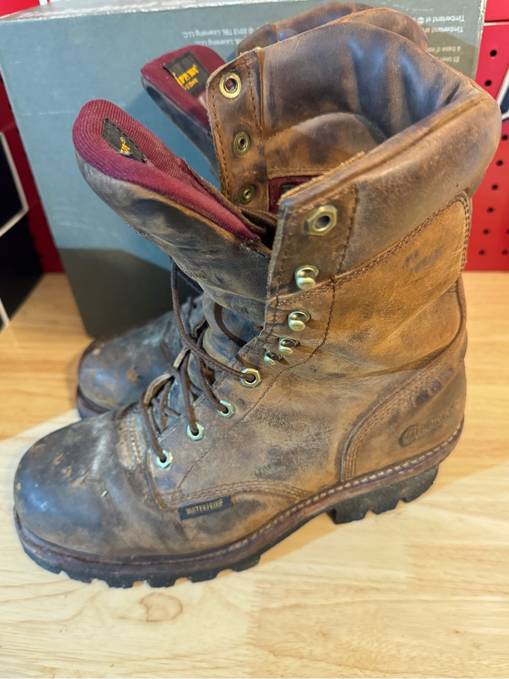 Chippewa Brown Logger Boots